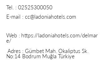Ladonia Hotels Del Mare iletiim bilgileri